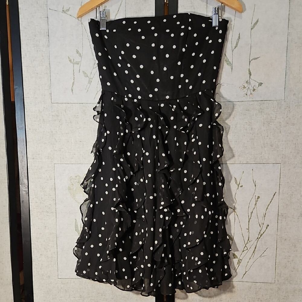 White House Black Market Black and White Ruffled Tiered Sundress